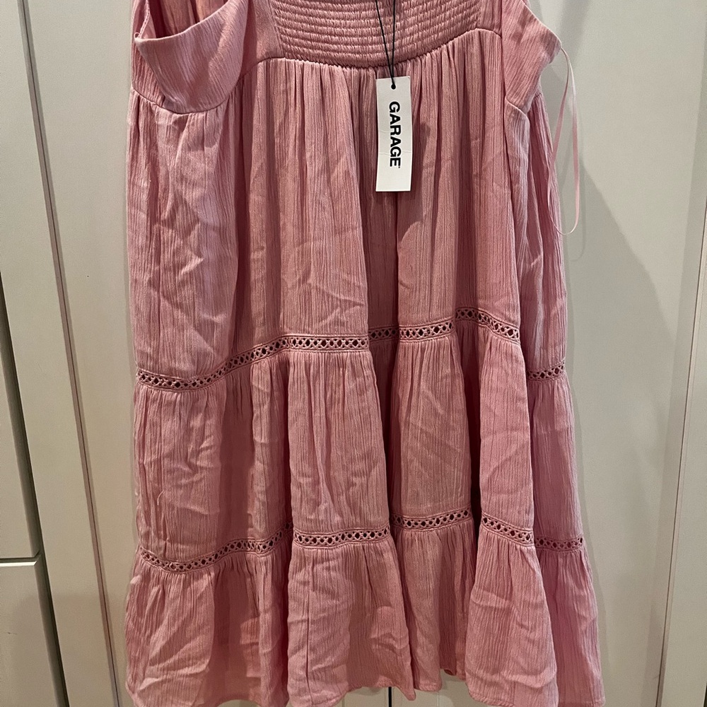 Garage Blush A-Line Tiered Skirt